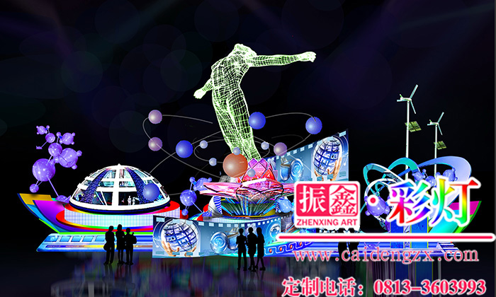 新春节庆灯会可以的大型现代元素彩灯