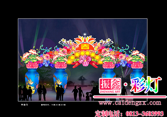 春节商场门牌装饰彩灯设计